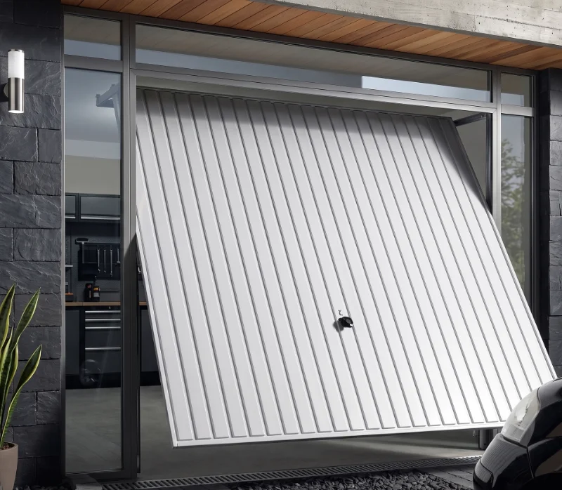 porte de garage basculante blanche
